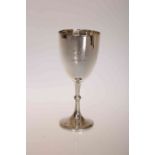 AN EDWARDIAN SILVER GOBLET, possibly Thomas Fattorini, Sheffield 1908, engraved with a crest. 3.