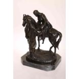 A LARGE PATINATED BRONZE GROUP, Flight into Egypt,