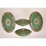 AN EXTENSIVE CHINESE DINNER AND TEA SERVICE, including serving dishes, tureens, soup plates,