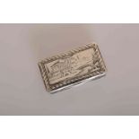 A FRENCH SILVER AND NIELLO WORK SNUFF BOX, 19TH CENTURY, maker HB,