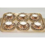 Set of six Royal Crown Derby Imari trios (18)