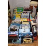 Collection of boxed model vehicles including Corgi, Oxford Die-Cast,