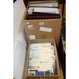 Large box of First Day covers in six albums and loose,