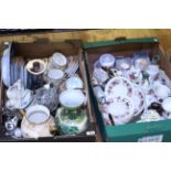 Two boxes of collectables, china,