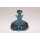 A SCOTTISH GLASS PAPERWEIGHT INKWELL, probably Monart or Vasart,