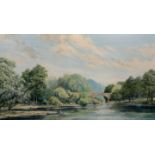 MICHAEL DAVID BARNFATHER (BORN 1934), THE RIVER TEIFI AT CENARTH BRIDGE, signed and dated '78,