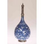 A CHINESE KANGXI BLUE AND WHITE BOTTLE VASE, POSSIBLY FOR THE DUTCH MARKET,