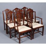 A SET OF EIGHT LATE 19TH CENTURY MAHOGANY DINING CHAIRS, including a pair of carvers,