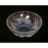 A LALIQUE OPALESCENT GLASS "ONDINES" BOWL, the outside moulded with six spiralling sea sprites,