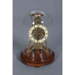 A BRASS SINGLE FUSEE SKELETON CLOCK,