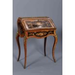 A FRENCH FLORAL MARQUETRY BUREAU DE DAME, 19TH CENTURY,