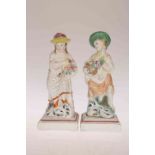 A PAIR OF STAFFORDSHIRE FIGURES OF SPRING AND AUTUMN, Wilson & Co.