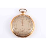 AN ELECTION 18 CARAT GOLD OPEN FACE POCKET WATCH,