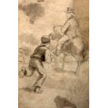 FREDERICK WALKER (1840-1875), BOY RUNNING, unsigned, Moss Galleries label verso, pencil and wash,