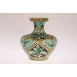 A DELLA ROBBIA POTTERY VASE BY LIZZIE WILKINS, incised and painted with foliage, no.