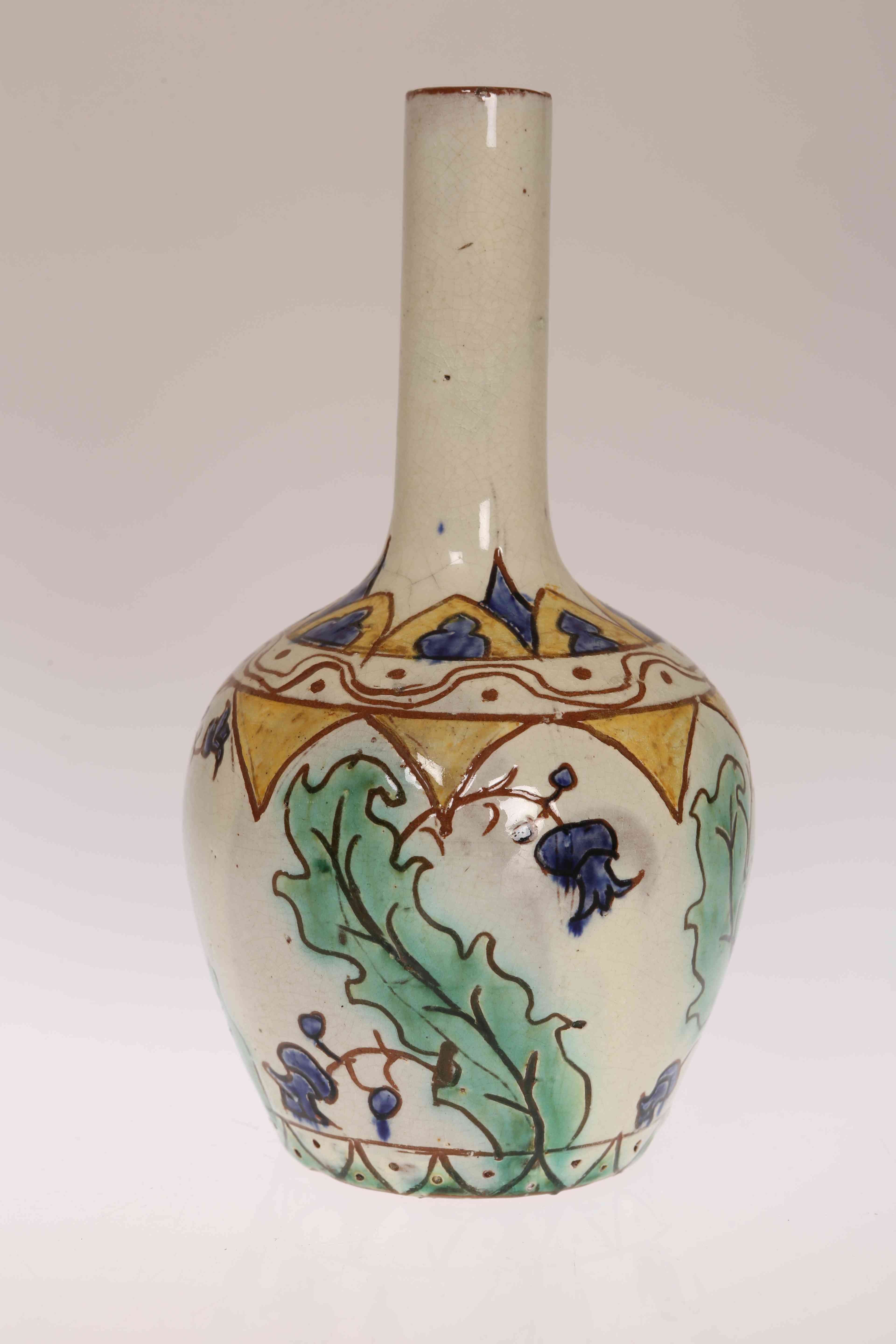 CARLO MANZONI, AN ARTS AND CRAFTS POTTERY VASE, the ovoid body issuing a cylindrical neck,