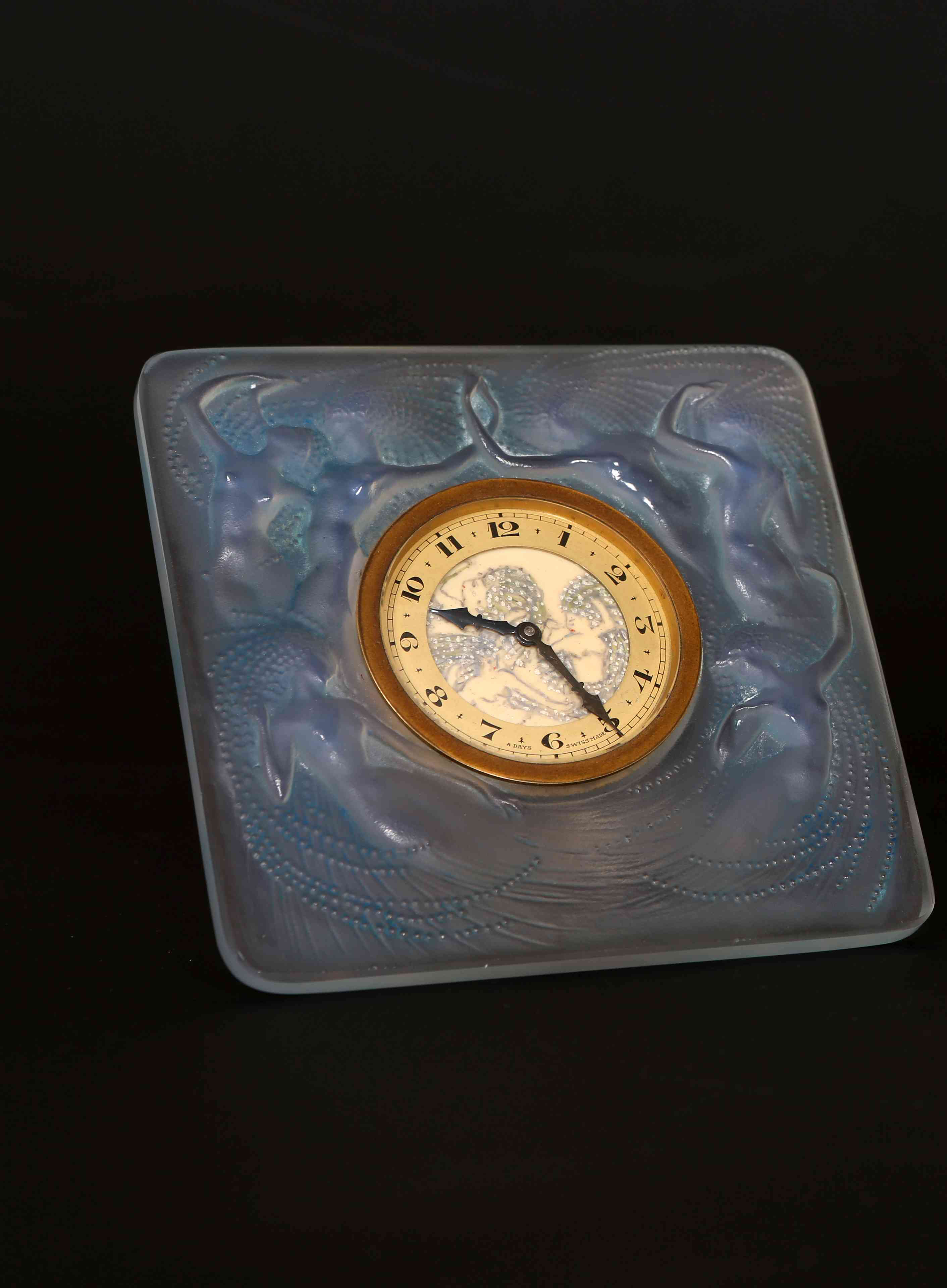 A LALIQUE GLASS "NAIADES" CLOCK, engraved R. Lalique France. - Image 2 of 2