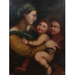 ITALIAN SCHOOL (19TH CENTURY), MOTHER AND HER CHILDREN, oil on canvas, framed under glass.