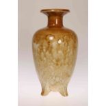 A MARTIN BROTHERS VASE, of baluster form with brown glaze, signed Martin Bros,
