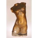 ROBERT JACKSON EMERSON (1878-1944), A GILDED COMPOSITION TORSO, signed with initials.