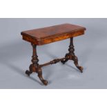 A VICTORIAN BURR WALNUT FOLDOVER CARD TABLE, CIRCA 1860-70,