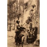 LEON-AUGUSTIN LHERMITTE (FRENCH, 1844-1925), WASHER WOMEN, etching, unframed,