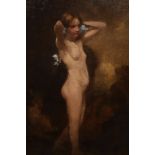 ATTRIBUTED TO GEORGE REID (1841-1913), NUDE STUDY OF A YOUNG GIRL, unsigned, oil on canvas, framed.