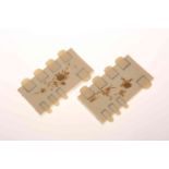 A PAIR OF JAPANESE MEIJI PERIOD IVORY WHIST MARKERS,