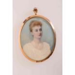 MISS MARY JOSEPHINE GIBSON (1855-1934), CONSTANCE LLOYD, portrait miniature on ivory,