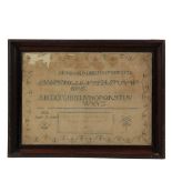 EARLY MARTHA'S VINEYARD SAMPLER - Alphabet Sampler, silk on fine linen, marked "P.C.D. Aged 13