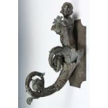 BRONZE ARCHITECTURAL MOUNT - Belle Epoch French Entry Portico Flourish, in the form of a nude