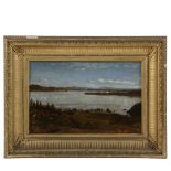 FRANK TOWNSEND LENT (NY/MA/CO, 1855-1919) - Overlooking Lake Champlain, oil on academy board,