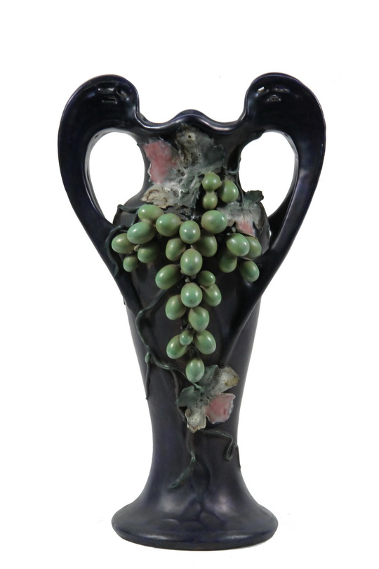 ART NOUVEAU AUSTRIAN PORCELAIN VASE - A glorious tall amphora urn-shaped vase attributed to Paul