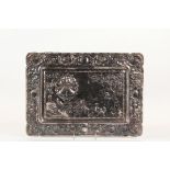 GERMAN SILVER WALL PLAQUE - Thin Repoussed Silver Baroque Style Plaque, circa 1910, with landscape