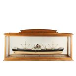 LARGE CASED SHIP MODEL - British Steel Screw Steamer "St. Elwyn", an office display model of the