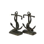 WILLIAM F. BOOGAR, JR. (MA/NJ, 1893-1958) - Pair of Nautical Bookends featuring an Anchor and