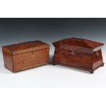 (2) ENGLISH TEA CADDIES - Both Early 19th c Mahogany, including: Egyptian Revival in agressively