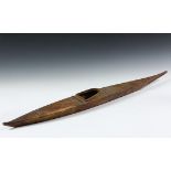 NATIVE MADE KAYAK MODEL - Greenland/Hudson Bay, circa 1900, sinew sewn seal skin over wood frame,