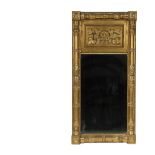 FEDERAL PERIOD MIRROR - Fine Quality Entry Looking Glass, in matte and bright gilt finish, featuring