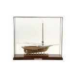 CASED SHIP MODEL - "'Estella A', Sloop Boat, Built at Bremen, Maine, 1904. 3/8" scale, M.