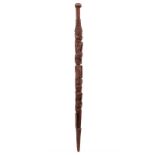 NATIVE AMERICAN STICK - Talking Stick, Northwest Coast Totem Pole Carving, probably Kwakwa_ka_’wakw,