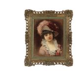 EMILE EISMAN-SEMENOWSKY (Poland/France, 1857-1911) - "A Parisian Beauty", oil on chamfered