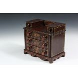 MINIATURE CHEST - 19th c. Jewelry or Keepsake Box in the form of a Country Sheraton Style Chest of