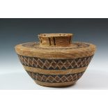 NATIVE AMERICAN BASKET - Yokut People, California, circa 1900, Shouldered Basket in devil's claw and