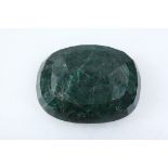 FACETED EMERALD CUSHION CUT PAPERWEIGHT - 2,277 carats with Certificate No. 20230125523 from