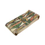 NATIVE AMERICAN PACK - Crow Painted Parfleche Envelope, last quarter of 19th c., in buffalo hide,