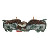 SHIP'S STERNBOARD - 20th c. Carved and Painted Pine Decorative Sternboard depicting an American