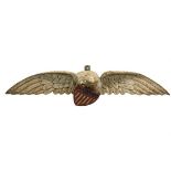 CARVED EAGLE - Large 19th c. Pine Plaque of a Spreadwing Eagle with American Shield, the eagle in