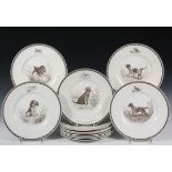 (SET OF 12) ENGLISH SPORTING DISPLAY PLATES - "The American Sporting Dog Plates", designed by