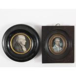 (2) MINIATURE PORTRAITS - Including: ATTRIBUTED TO CHARLES WILLSON PEALE (MA/PA, 1741-1838) -